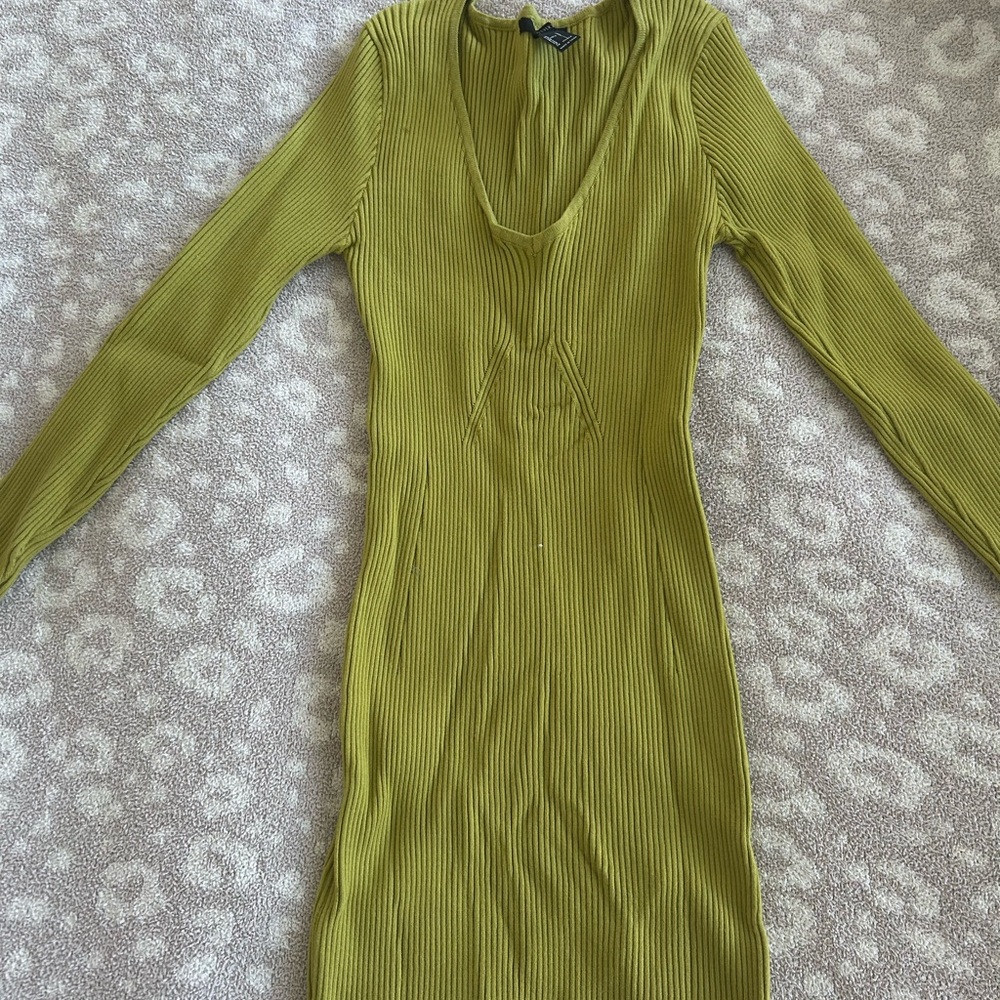 Forever 21 Chartreuse Ribbed Knit Top